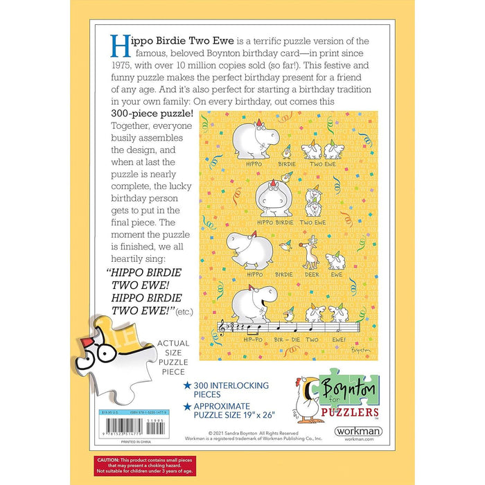 Hippo Birdie Two Ewe 300 Piece Happy Birthday Jigsaw Puzzle Workman - for just $14.99! 
