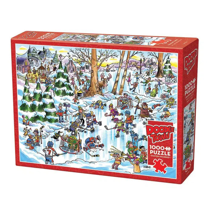 Hockey Town Doodle 1000 Piece Jigsaw Puzzle Cobble Hill - for just $19.99! 