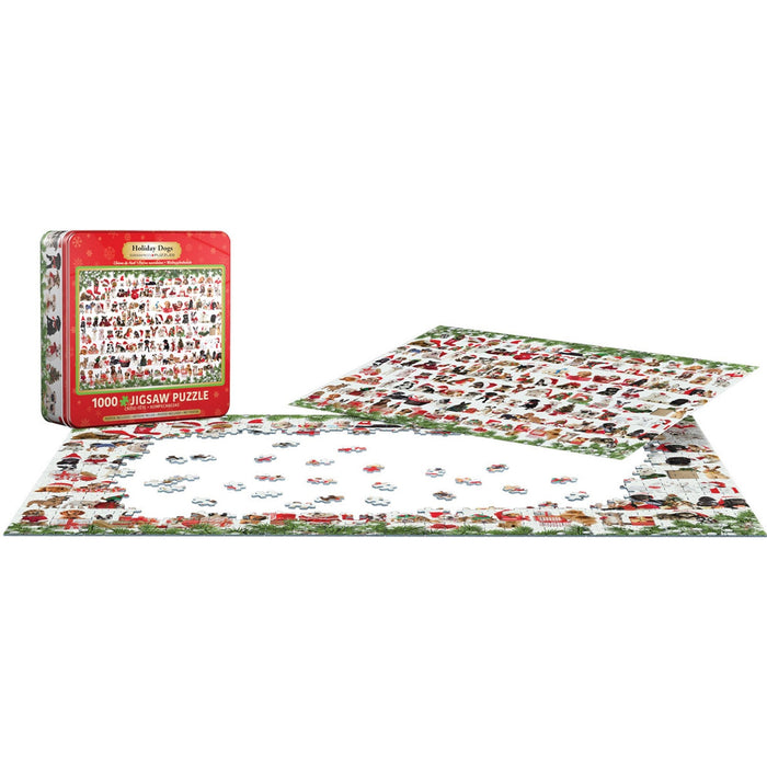 Holiday Dogs 1000 Piece Jigsaw Puzzle in Tin Eurographics - for just $24.99! 