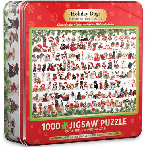 Holiday Dogs 1000 Piece Jigsaw Puzzle in Tin Eurographics - for just $24.99! 