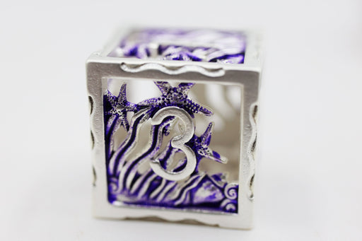 Seascape: Silver & Purple - Hollow Metal RPG Dice Set - for just $74.99! 