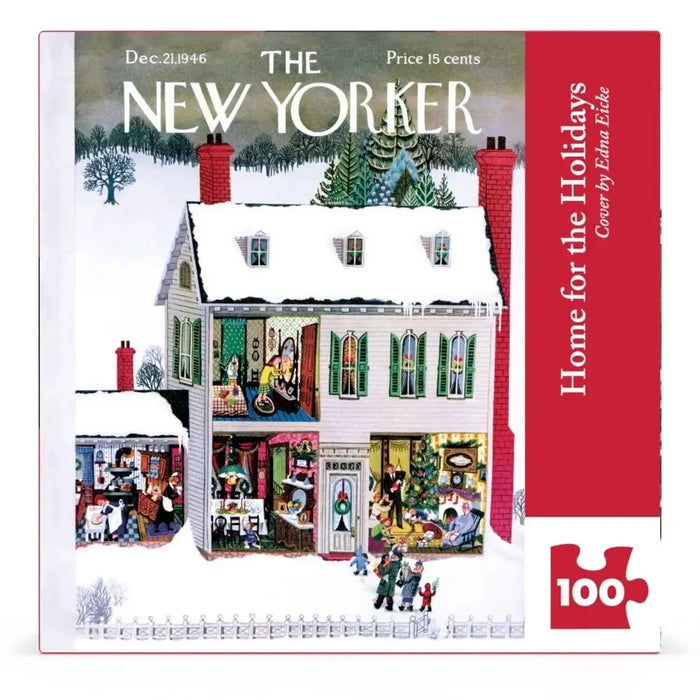 Home for the Holidays The New Yorker 100 Piece Mini Jigsaw Puzzle NYPC - for just $14.99! 