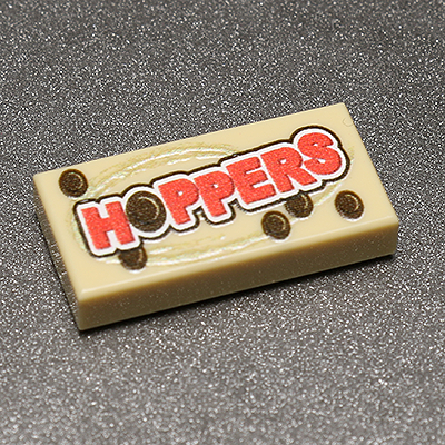 Hoppers Printed 1x2 Tile (LEGO) - Premium Custom LEGO Parts - Just $1.50! Shop now at Retro Gaming of Denver