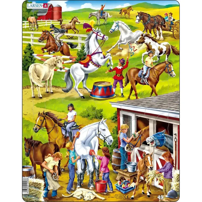 Horse Play & Care 50 Piece Tray Jigsaw Puzzle Larsen - for just $11.99! 