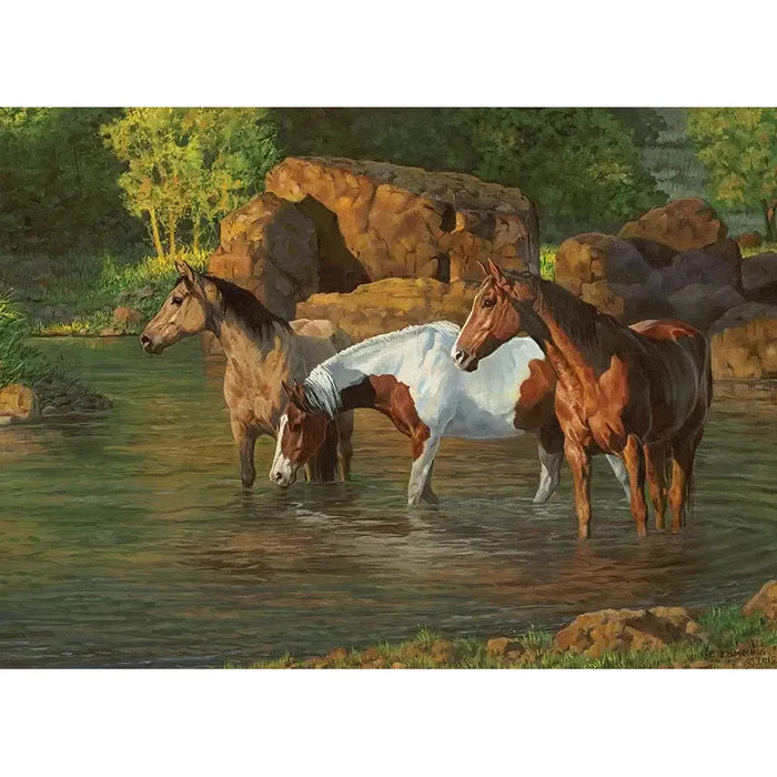 Horse Pond 500 Piece Jigsaw Puzzle Cobble Hill - for just $17.99! 