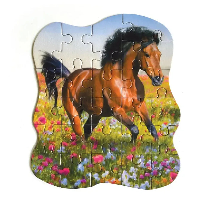 Horse in Meadow 24 Piece Mini Shaped Jigsaw Puzzle Paper House - for just $7.99! 