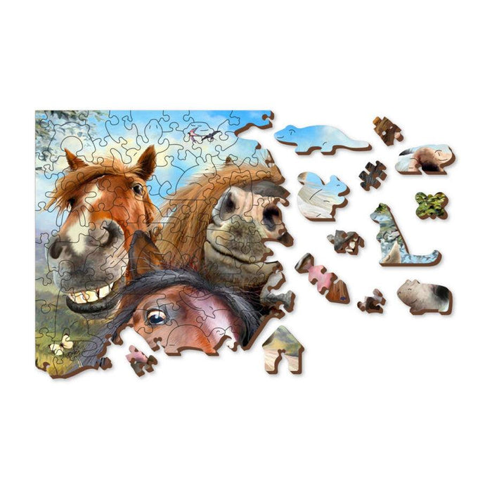 Horsing Around 300 Piece Wood Jigsaw Puzzle Wooden City - for just $24.99! 