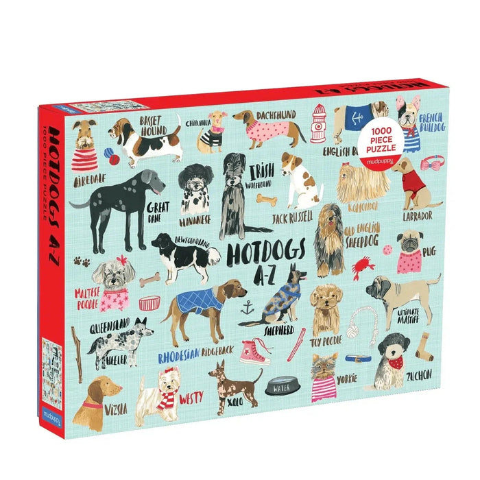 Hot Dogs A-Z 1000 Piece Jigsaw Puzzle Mudpuppy - for just $17.99! 