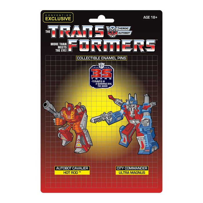 Transformers 35th Anniversary Hot Rod X Ultra Magnus Retro Enamel Pins Set (Exclusive) - Premium Pin - Just $35! Shop now at Retro Gaming of Denver