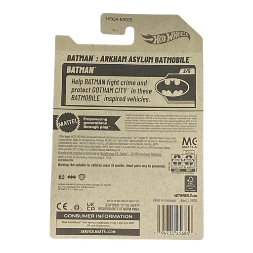Hot Wheels Batman Arkham Asylum Batmobile - Batman Series 2/5 - for just $1.79! 