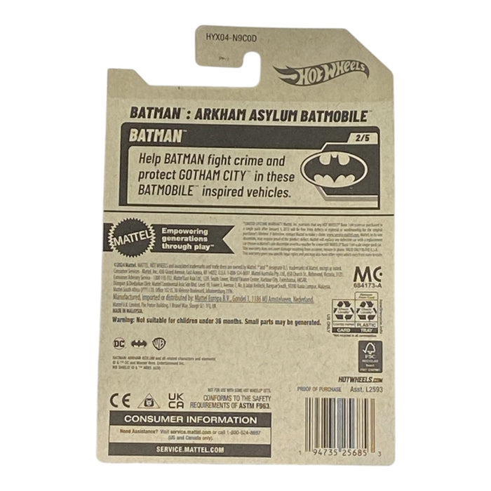 Hot Wheels Batman Arkham Asylum Batmobile - Batman Series 2/5 - for just $1.79! 