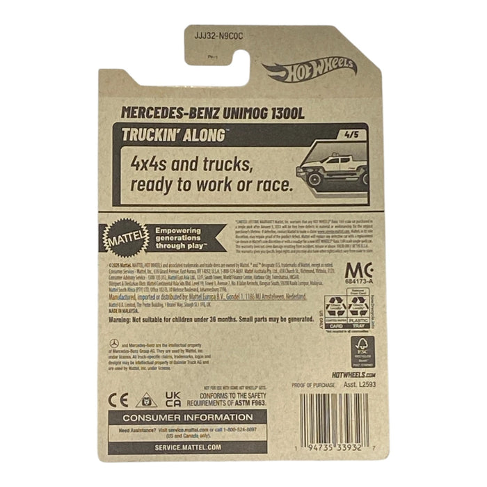 Hot Wheels Mercedes-Benz Unimg 1300L | Truckin' Along Series 4/5 - for just $1.99! 