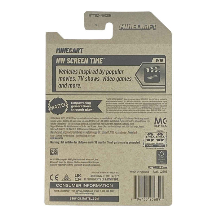 Hot Wheels Minecart - HW Screen Time Series 8/10 - for just $1.79! 