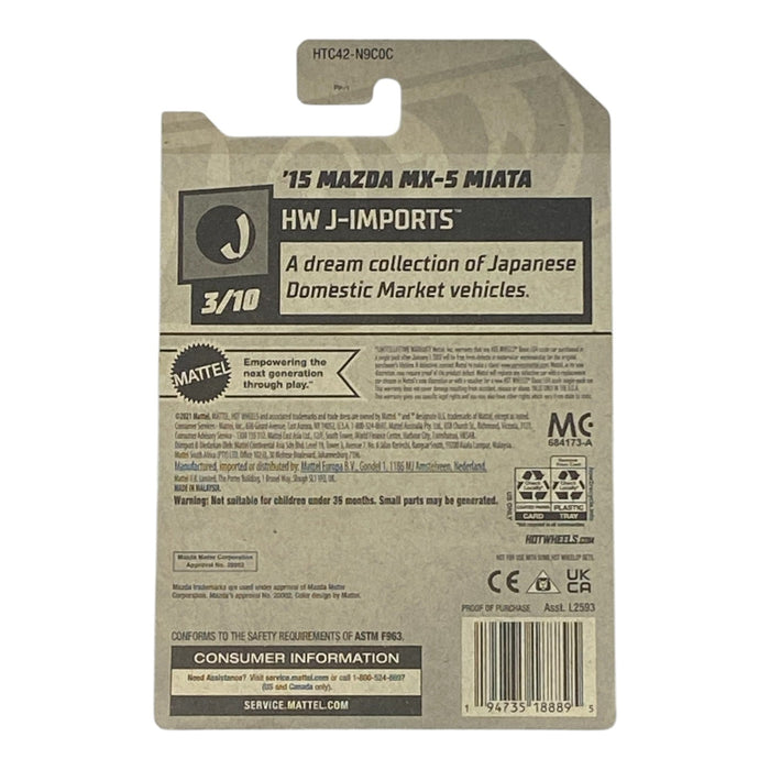 Hot Wheels '15 Mazda MX-5 Miata - HW J-Imports Series 3/10 - for just $1.79! 