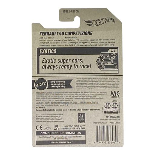 Hot Wheels Ferrari F40 Competizone - Exotics Series 4/5 - for just $2.25! 