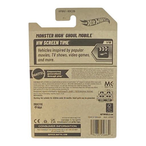 Hot Wheels Monster High Ghoul Mobile - Screen Time Series 1/10 (Ver 3) - for just $1.79! 