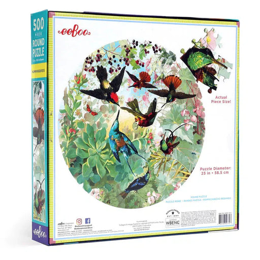 Hummingbirds 500 Piece Round Jigsaw Puzzle eeBoo - for just $26.99! 