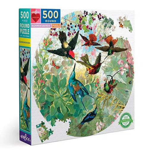 Hummingbirds 500 Piece Round Jigsaw Puzzle eeBoo - for just $26.99! 