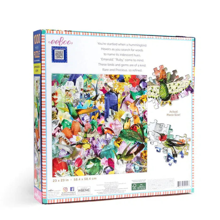Hummingbirds & Gems 1000 Piece Jigsaw Puzzle eeBoo - for just $26.99! 