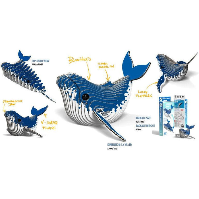 Humpback Whale 3D Cardboard Model Kit Eugy - for just $11.99! 