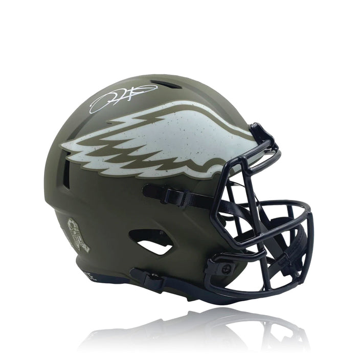 Jalen Hurts Philadelphia Eagles Autographed Full-Size 2022 Salute to Service Speed Helmet - for just $699.99! 
