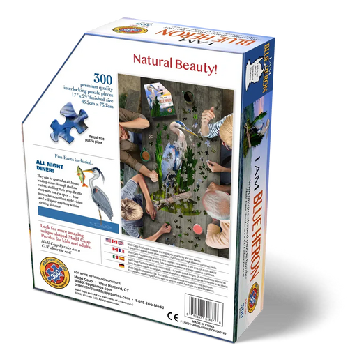 I Am Blue Heron 300 Piece Bird Shaped Jigsaw Puzzle Madd Capp - for just $16.99! 