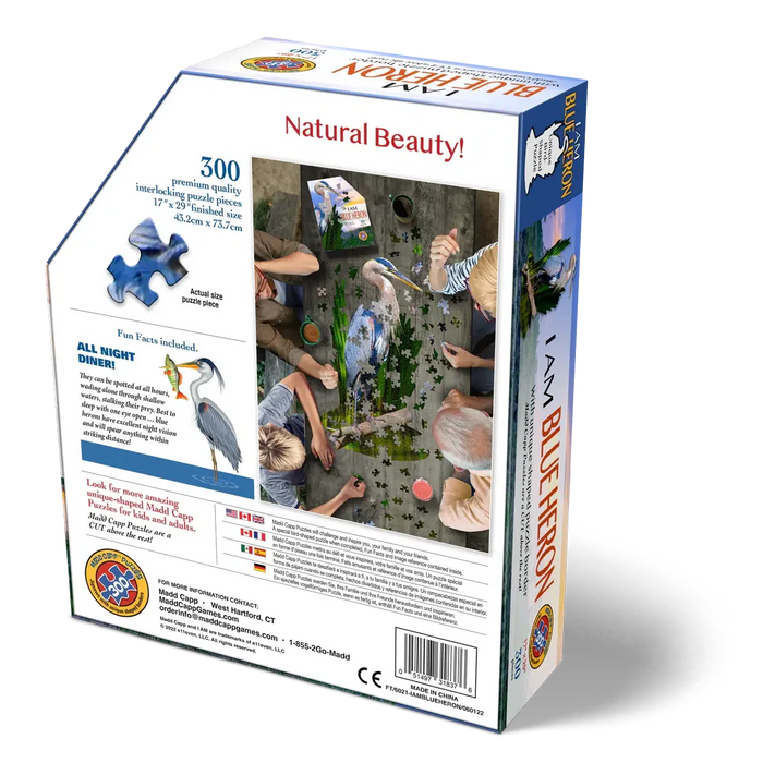 I Am Blue Heron 300 Piece Bird Shaped Jigsaw Puzzle Madd Capp - for just $16.99! 