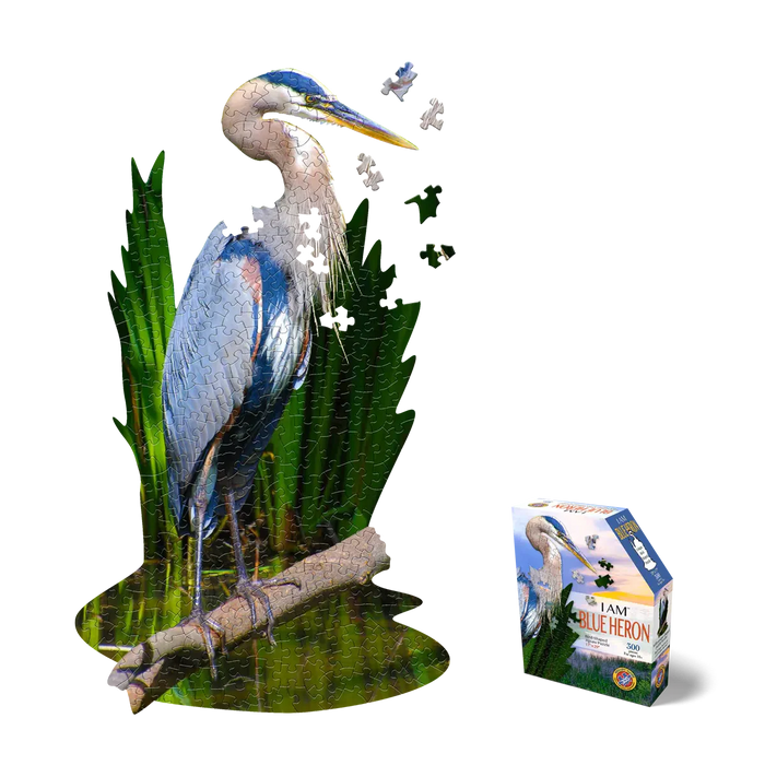 I Am Blue Heron 300 Piece Bird Shaped Jigsaw Puzzle Madd Capp - for just $16.99! 