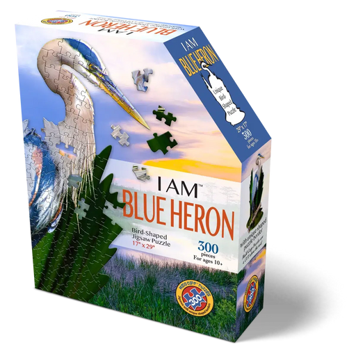 I Am Blue Heron 300 Piece Bird Shaped Jigsaw Puzzle Madd Capp - for just $16.99! 