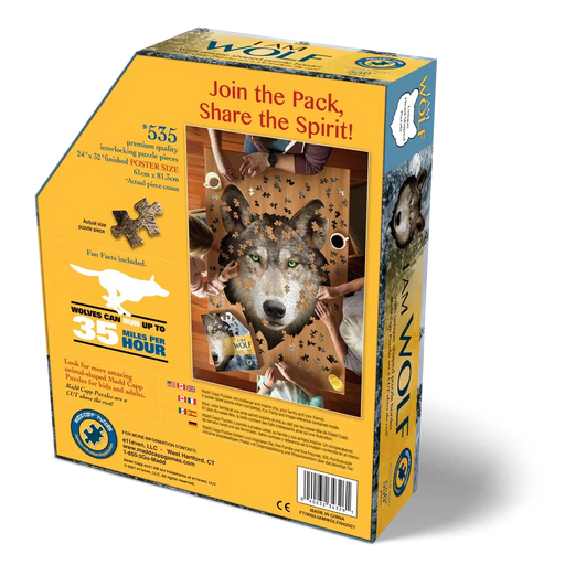 I Am Blue Wolf 550 Piece Head Shaped Jigsaw Puzzle Madd Capp - for just $22.99! 