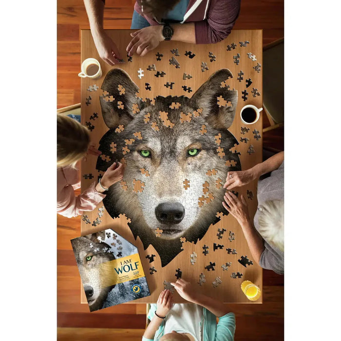 I Am Blue Wolf 550 Piece Head Shaped Jigsaw Puzzle Madd Capp - for just $22.99! 