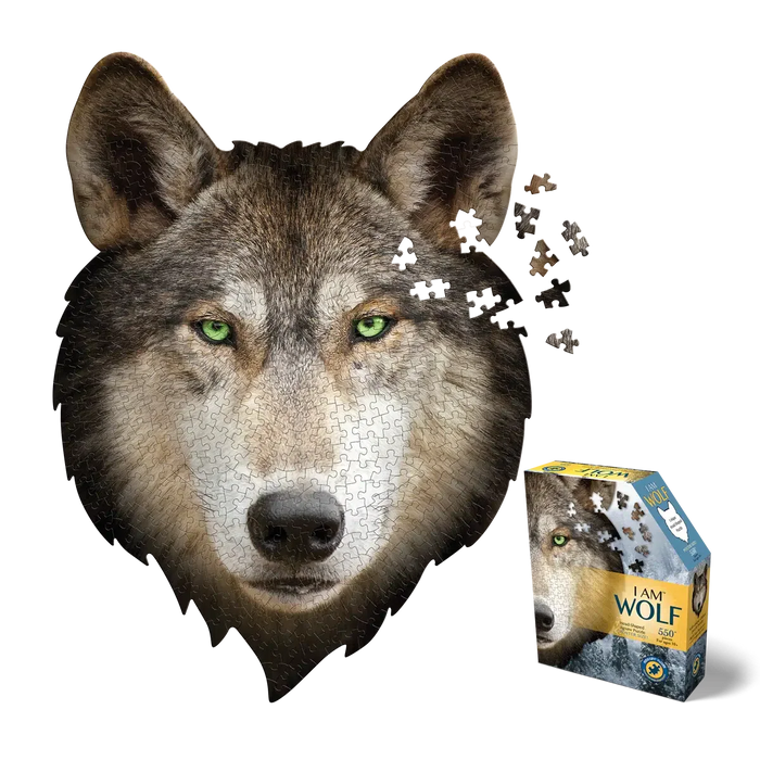 I Am Blue Wolf 550 Piece Head Shaped Jigsaw Puzzle Madd Capp - for just $22.99! 
