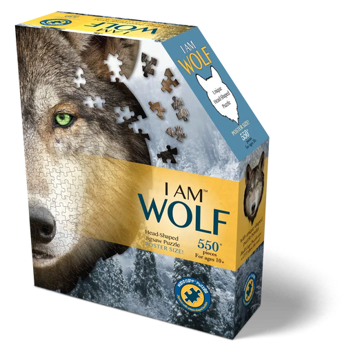 I Am Blue Wolf 550 Piece Head Shaped Jigsaw Puzzle Madd Capp - for just $22.99! 