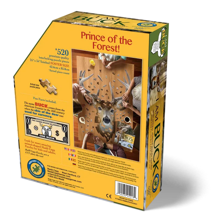 I Am Buck 550 Piece Head Shaped Jigsaw Puzzle Madd Capp - for just $22.99! 