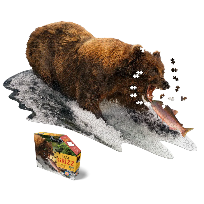 I Am Grizz 1000 Piece Animal Shaped Jigsaw Puzzle Madd Capp - for just $26.99! 