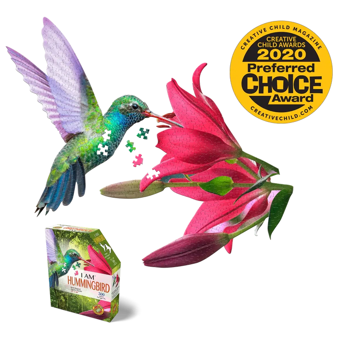 I Am Hummingbird 300 Piece Bird Shaped Jigsaw Puzzle Madd Capp - for just $16.99! 