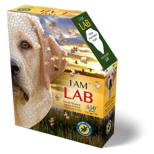 I Am Lab 550 Piece Head Shaped Jigsaw Puzzle Madd Capp - for just $22.99! 