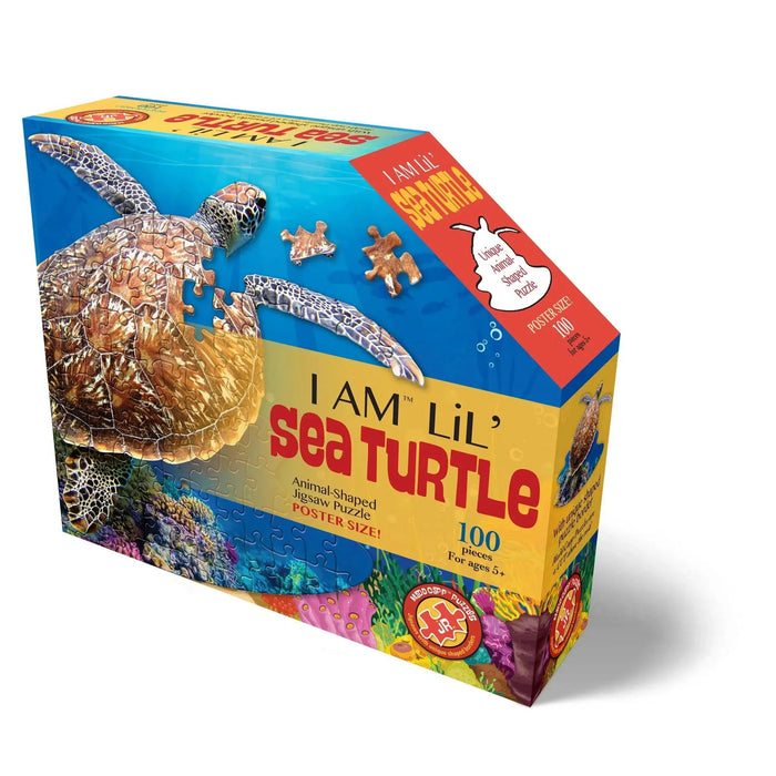 I Am Lil' Sea Turtle 100 Piece Animal Shaped Jigsaw Puzzle Madd Capp - for just $22.99! 