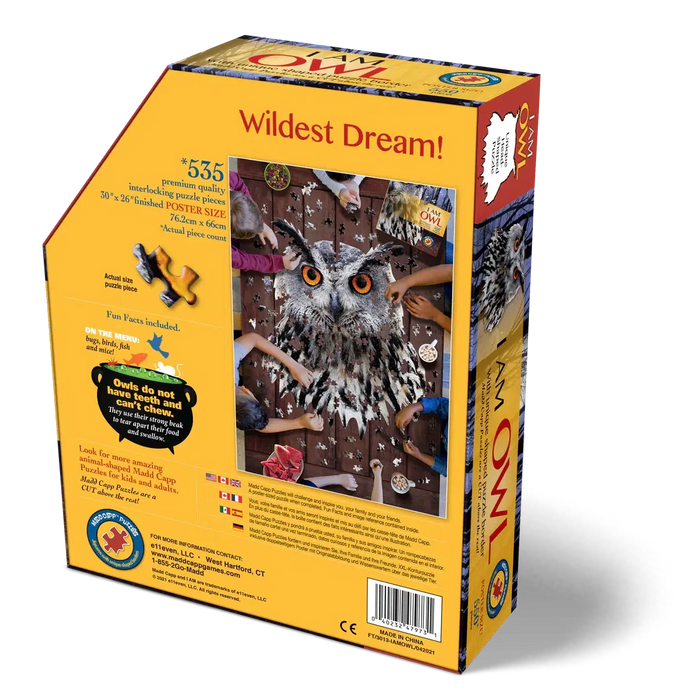 I Am Owl 550 Piece Head Shaped Jigsaw Puzzle Madd Capp - for just $22.99! 