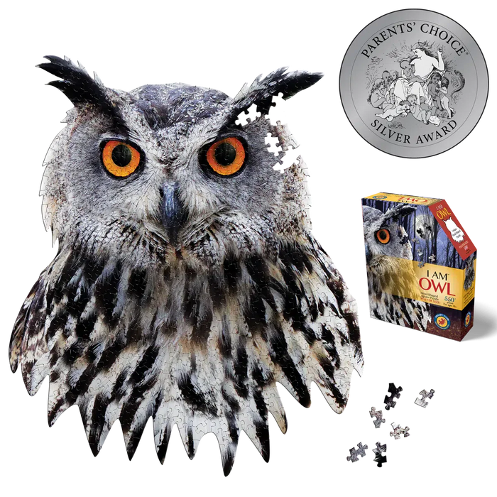 I Am Owl 550 Piece Head Shaped Jigsaw Puzzle Madd Capp - for just $22.99! 