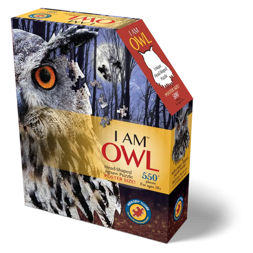 I Am Owl 550 Piece Head Shaped Jigsaw Puzzle Madd Capp - for just $22.99! 