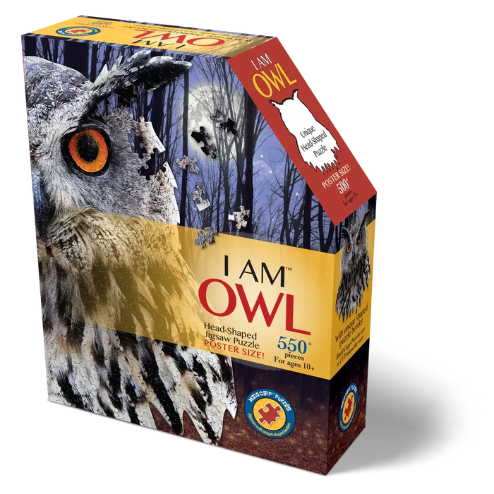 I Am Owl 550 Piece Head Shaped Jigsaw Puzzle Madd Capp - for just $22.99! 
