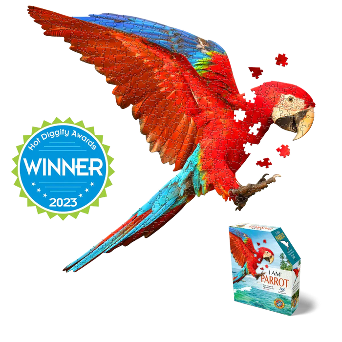 I Am Parrot 300 Piece Bird Shaped Jigsaw Puzzle Madd Capp - for just $16.99! 