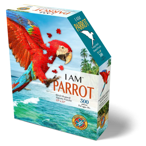 I Am Parrot 300 Piece Bird Shaped Jigsaw Puzzle Madd Capp - for just $16.99! 