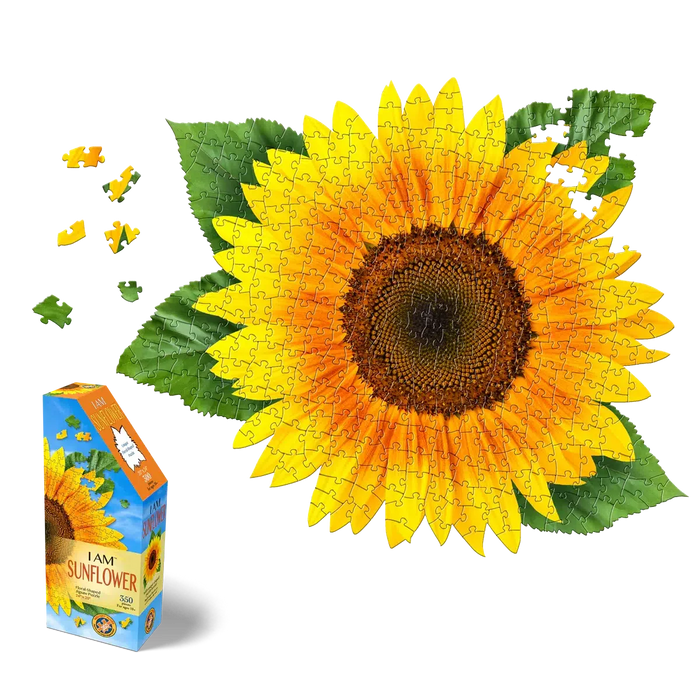 I Am Sunflower 350 Piece Floral Shaped Jigsaw Puzzle Madd Capp - for just $19.99! 