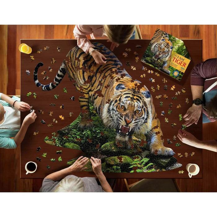 I Am Tiger 1000 Piece Animal Shaped Jigsaw Puzzle Madd Capp - for just $26.99! 