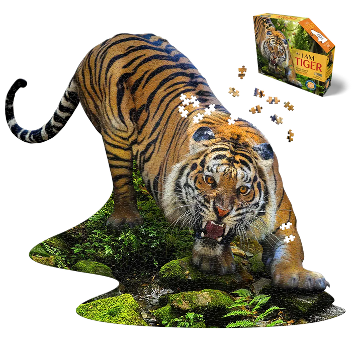 I Am Tiger 1000 Piece Animal Shaped Jigsaw Puzzle Madd Capp - for just $26.99! 