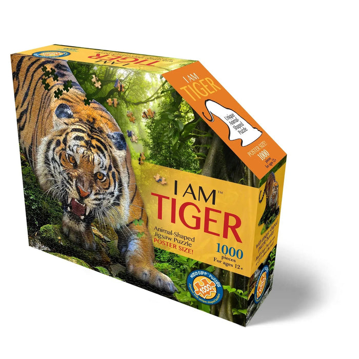 I Am Tiger 1000 Piece Animal Shaped Jigsaw Puzzle Madd Capp - for just $26.99! 