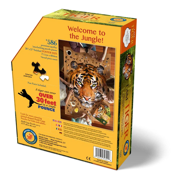 I Am Tiger 550 Piece Head Shaped Jigsaw Puzzle Madd Capp - for just $22.99! 