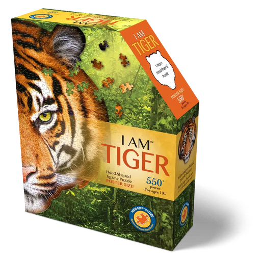 I Am Tiger 550 Piece Head Shaped Jigsaw Puzzle Madd Capp - for just $22.99! 